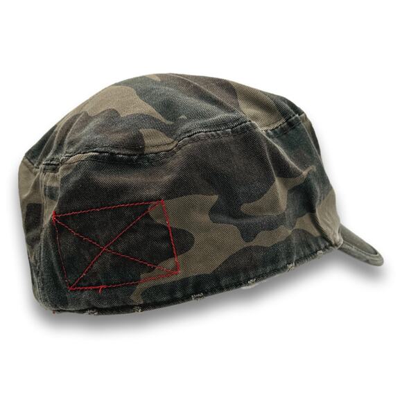 Army Cadet Hat Distressed Round Top BDU Baseball Castro Cap With Zippered Pocket - Picture 5 of 8